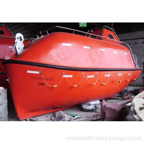 Fiberglass free fall life boat/rescue boat and davit SOLAS standard